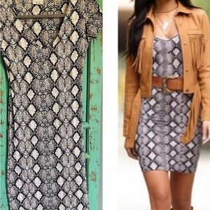 Anthropologie Monochrome Snake Print Mini Dress